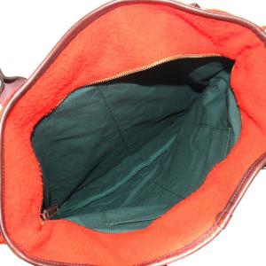 Felisi トートバッグ ハンド フェルト レザー オレンジ 茶 ブラウン 9237