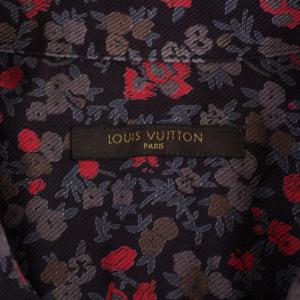 LOUIS VUITTON シャツ 長袖 花柄 M ブラウン レッド