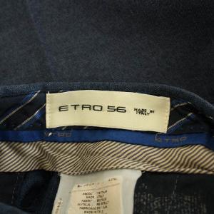 ETRO テーパードパンツ スラックス ジップフライ 56 XXL 紺 ネイビー
