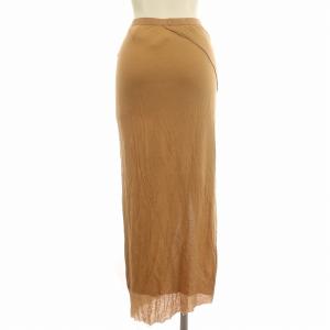 Rick Owens Lilies スカート ロング タイトスカート 薄手 スリット カットオフ 40 M ベージュ