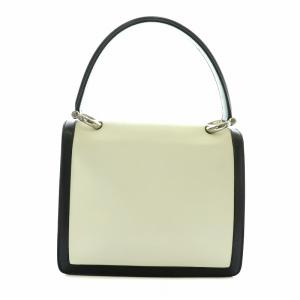 CELINE ハンドバッグ レザー バイカラー ワンハンドル 黒 白
