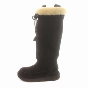 UGG australia uburb Crochet Knit Tall 5733 ニット ロングブーツ ムートン US7 24cm 黒 ブラック
