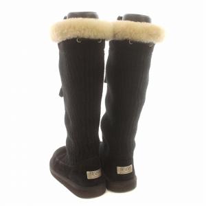 UGG australia uburb Crochet Knit Tall 5733 ニット ロングブーツ ムートン US7 24cm 黒 ブラック