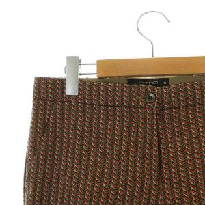 ETRO スラックスパンツ ジップフライ 総柄 刺繍 40 M マルチカラー /NW2