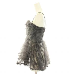 SNIDEL 24AW チュール刺繍ベアペプラムTOPS キャミソール チューブトップ ベアトップ フリル F グレー