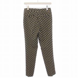 ETRO テーパードパンツ ジップフライ 総柄 38 S 黒 ブラック 黄 イエロー /BM
