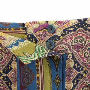 ETRO スカート ひざ丈 タイト ペイズリー柄 40 M 青 ブルー 紺 ネイビー /YT