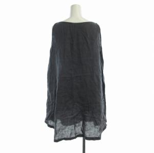 fog linen work カットソー チュニック ノースリーブ 麻 リネン ボートネック グレー /RO