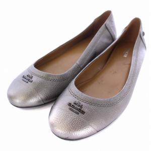 バレエシューズ パンプス フラット ロゴ レザー 6B 23?p グレー