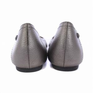 COACH バレエシューズ パンプス フラット ロゴ レザー 6B 23?p グレー