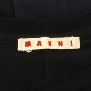 MARNI Tシャツ カットソー 半袖 バイカラー 変形 38 M ネイビー 黒 /G