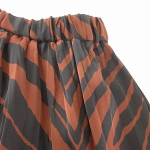 Diagram ゼブラプリントスカート ギャザー フレア 裾ティアード マキシ ロング 36 S 茶 ブラウン 黒 ブラック