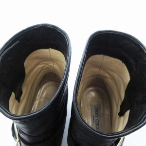 JIMMY CHOO エンジニアブーツ ショート レザー 靴 シューズ 36.5 23.5cm 黒 ブラック