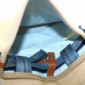 HUNTING WORLD ショルダーバッグ キャンバス ベージュ 青 ブルー