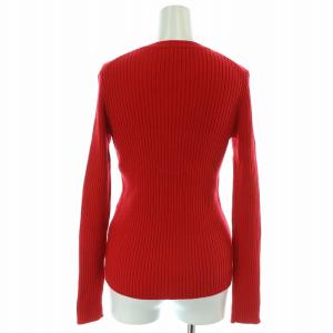 UNITED ARROWS UWSC リブ クルーネック ニット セーター ウール 長袖 F 赤 レッド 15131064082