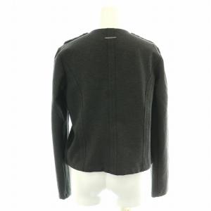 A/X ARMANI EXCHANGE ノーカラージャケット 切替 フェイクファー ストレッチ S グレー /NW43