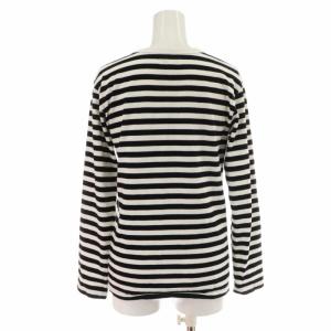 agnes b. TS ボーダーTシャツ カットソー 長袖 1 S 白 ホワイト 黒 ブラック 0330J008