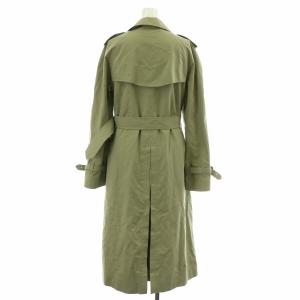 BURBERRY LONDON トレンチコート スプリング ロング ダブル ベルト ライナー付き 裏地ノバチェック ウール 10 L オリーブ