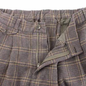 JOURNAL STANDARD LUXE 22AW コットンツィードブライトパンツ ワイド バギー チェック タック 茶 ブラウン 22030440231040