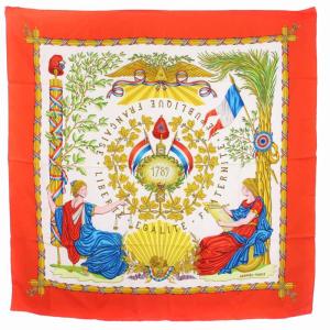 カレ90 1789 LIBERTE EGALITE FRATERNITE REPUBLIQ フランス革命を記念して スカーフ