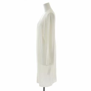 23区 ロングカーディガン ニット シアー 大きいサイズ 長袖 44 XL 白 ホワイト