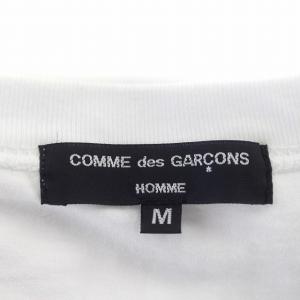 COMME des GARCONS HOMME Tシャツ AD2022 HK-T013 半袖 切替 ポケット M 白 ホワイト 黒