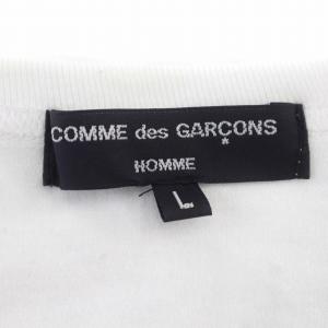 COMME des GARCONS HOMME Tシャツ AD2022 HK-T024 半袖 プリント ロゴ L 白 ホワイト