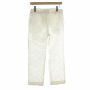 ISSEY MIYAKE パンツ スラックス センタープレス 総柄 2 M 白 ホワイト