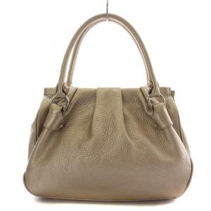 Salvatore Ferragamo ガンチーニ ハンドバッグ レザー メタリック ゴールド色 /NW30 OH