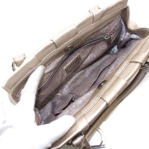 Salvatore Ferragamo ガンチーニ ハンドバッグ レザー メタリック ゴールド色 /NW30 OH