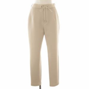 21SS ポンチパンツ イージーパンツ スラックス テーパード リボン タック 38 M ベージュ 0306-192-211