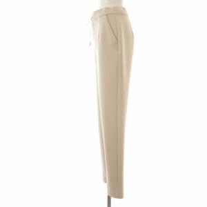 sov. 21SS ポンチパンツ イージーパンツ スラックス テーパード リボン タック 38 M ベージュ 0306-192-211