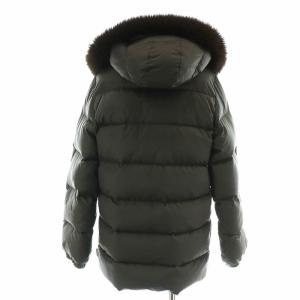 MONCLER バレンタイン VALENTINE ダウンジャケット ジップアップ シングル フード ファー スタンドカラー 0 S ダークブラウン
