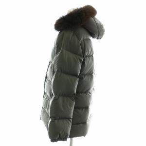 MONCLER バレンタイン VALENTINE ダウンジャケット ジップアップ シングル フード ファー スタンドカラー 0 S ダークブラウン