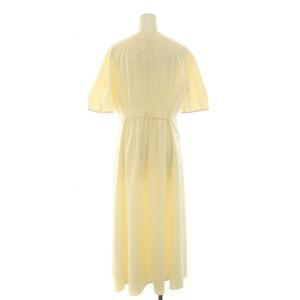 INDIVI 2WAYタックワンピース 羽織り フレア ミモレ ロング 半袖 ジップアップ ストレッチ 38 M アイボリー