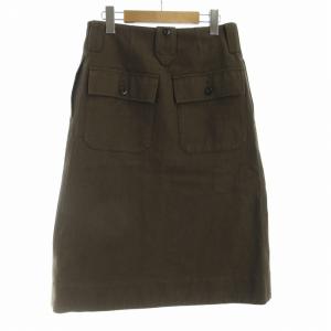 MHL. ラップスカート タイト ミモレ ロング 1 S 茶 ブラウン