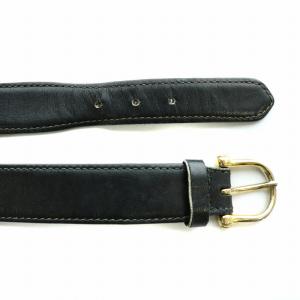 CELINE ベルト ハトメ レザー 馬車金具 ロゴ 黒 ブラック ゴールド色 /NW4 OH