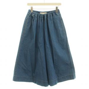 イージーパンツ フレア デニム ジーンズ ウエストゴム W26 青 ブルー /BB