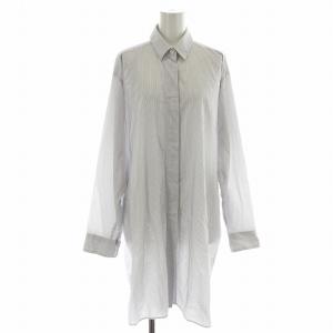 シャツワンピース S ホワイト パープル