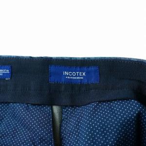INCOTEX LOE RISE CARROT FIT ストレッチデニム クロップドパンツ テーパード ジップフライ 46 S 紺 ネイビー