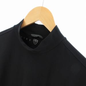 NIKE GOLF NIKEGOLF Tシャツ カットソー ボトルネック ロゴ刺繍 半袖 L 黒 ブラック
