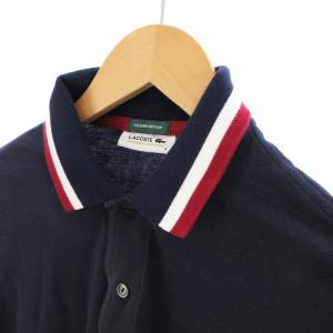 LACOSTE ポロシャツ ポロネック ロゴ刺繍 半袖 3 M 紺 ネイビー /RK