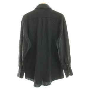 ETRO カジュアルシャツ 長袖 レギュラーカラー ロゴ 刺繍 ワンポイント 42 XS チャコールグレー