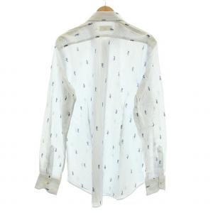 ETRO カジュアルシャツ 長袖 レギュラーカラー タツノオトシゴ ストライプ柄 42 XS 青 ブルー /BB