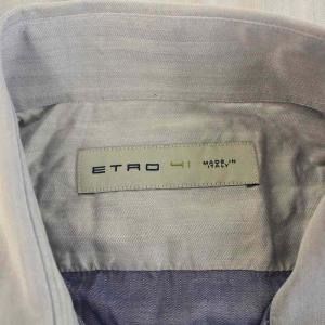 ETRO カジュアルシャツ 長袖 レギュラーカラー ストライプ柄 41 XL 青 ブルー /BB