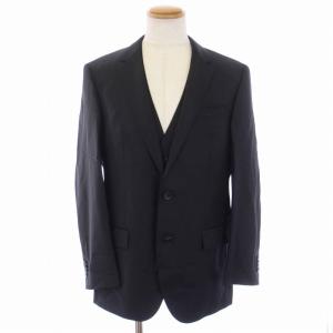 HUGO BOSS セットアップ スーツ 上下 3ピース テーラードジャケット 総裏地 シングル 2B ベスト スラックスパンツ ジップフライ