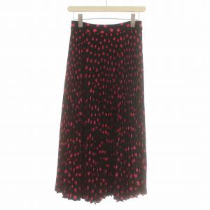 スカート ロング プリーツスカート ハート 0 S 黒 ピンク