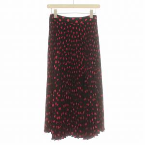kate spade new york スカート ロング プリーツスカート ハート 0 S 黒 ピンク