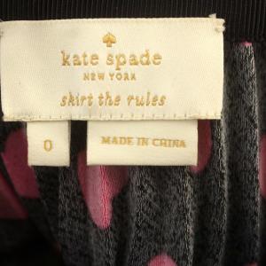 kate spade new york スカート ロング プリーツスカート ハート 0 S 黒 ピンク