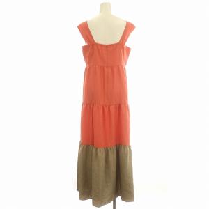 Grace Class 23SS ワンピース ノースリーブ ロング バイカラー 38 M ピンク ベージュ